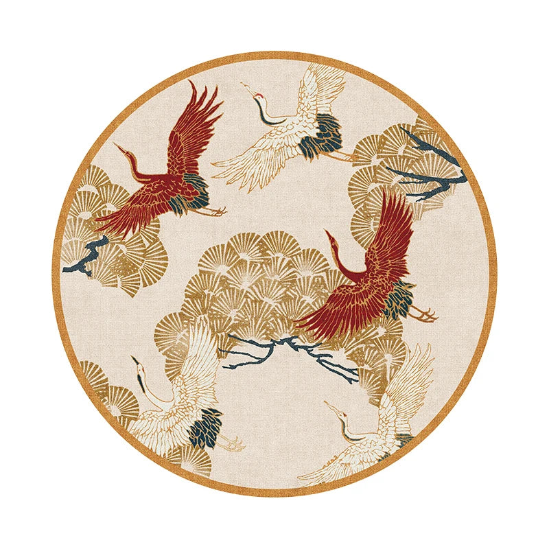 New Chinese Style Round Carpet Thickened Study Anti-slip Mat Light Luxury Carpets for Living Room Home Bedroom Decor Retro Rug
