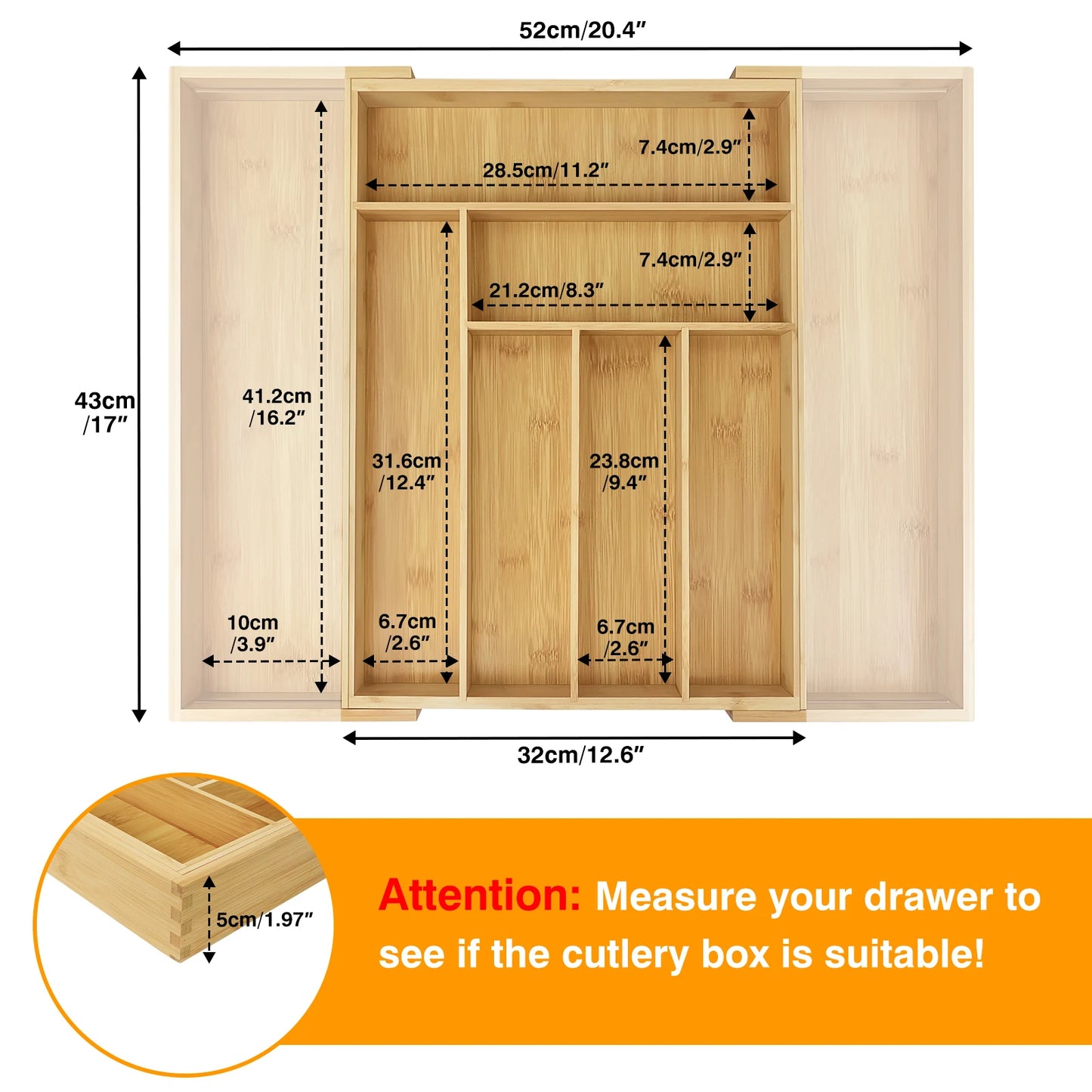 Extendable Cutlery Tray Expandable Storage Organizer Kitchen Drawer Holder Tray Insert Cabinet Utensil Box Makeup Toys Sundries