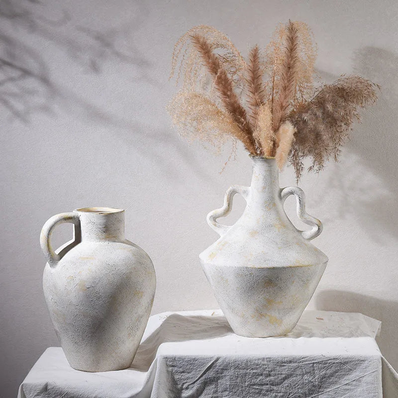 Ceramic vases, vintage vintage rough pottery art flower arrangement vases, home ornaments, earthenware jars