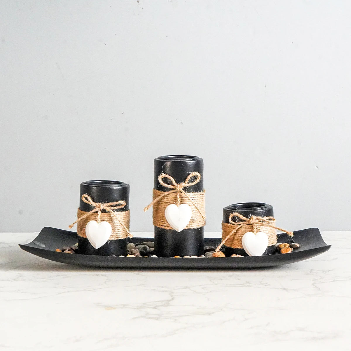 1PC Wooden Tray Candle Holder Set Candle holder for dining table candle holder decoration, wedding tea wax stand for office home