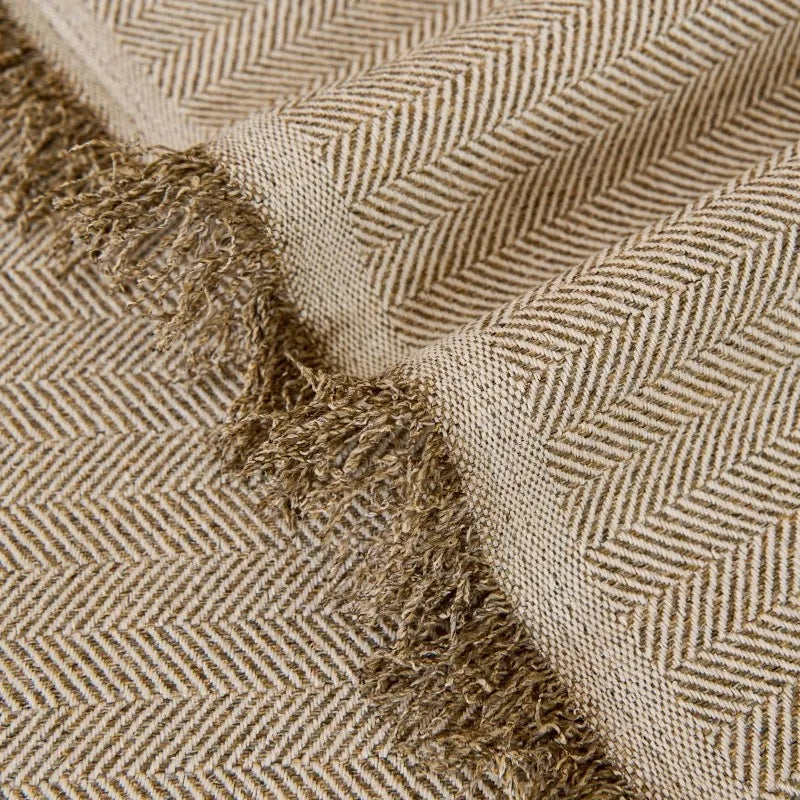 All-Season Universal Full Coverage Non-Slip Couch Imitation Llinen Solid Couch Camping Blanket Vintage Wave Pattern Sofa Cover