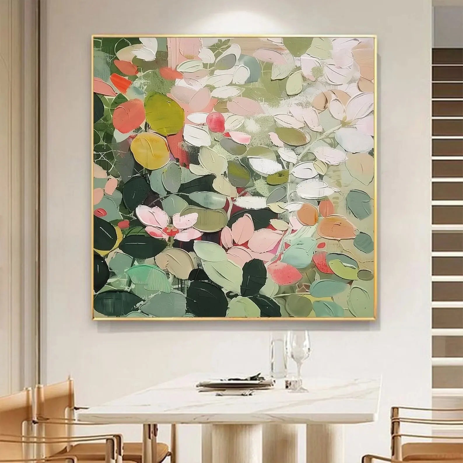 Huge Thick Textured Knife Painted Flower Plants Painting 100% Handmade Abstract Oil Painting Canvas Wall Art For Home Decoration