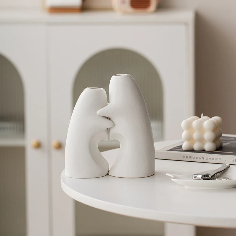 Art Hug Ceramics Vase Japanese Style Ceramics Vase Desktop Ornament Vase Flower Arrangement Vase Modern Table Decorative Vase