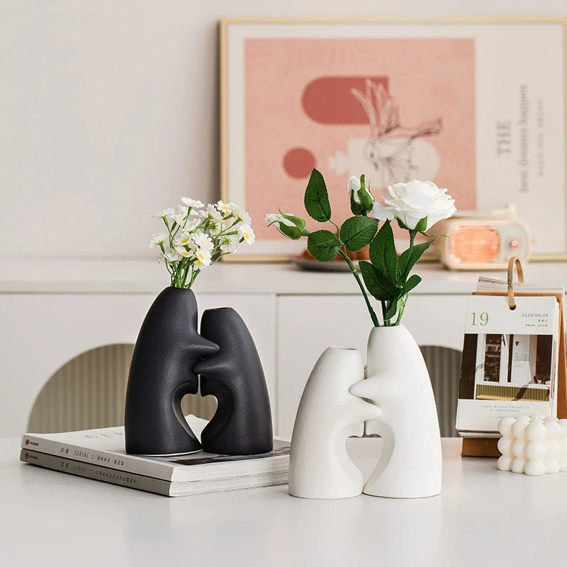 Art Hug Ceramics Vase Japanese Style Ceramics Vase Desktop Ornament Vase Flower Arrangement Vase Modern Table Decorative Vase