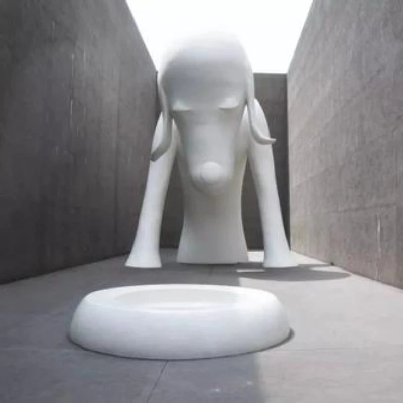 Animal Table Figurine White Miniatures Sculpture Modern Room Bedroom Decoration Accessories Valentine Gift Home Decor Items