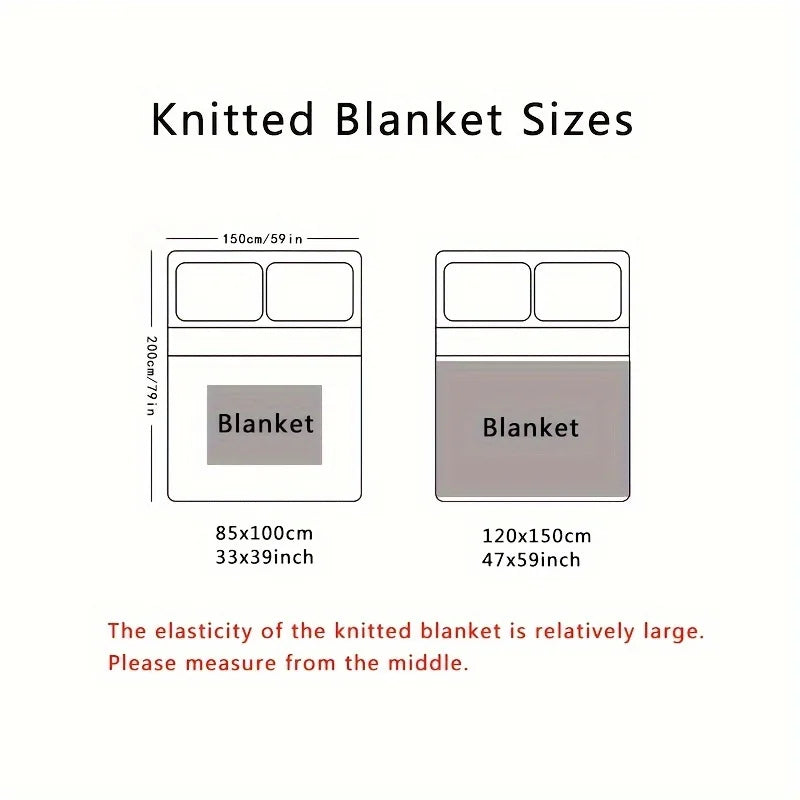 1pc Nordic Flower Pattern Knitted Blanket, Air Conditioning Blanket Warm Cozy Soft Throw Blanket For Couch Bed Sofa