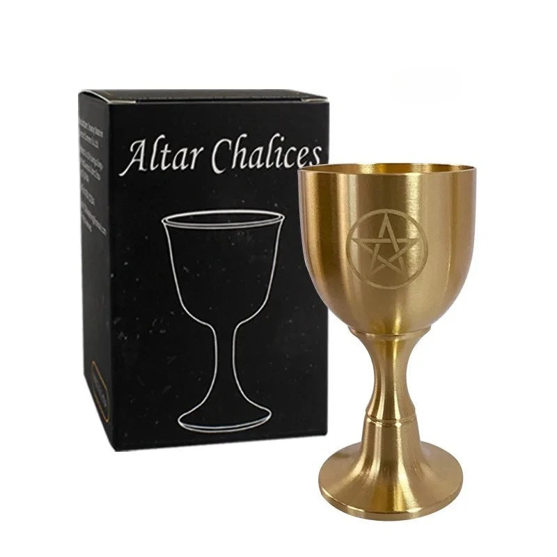 Wicca Copper Chalice - Life Tree Water Blessing Ritual w/ Pentagram & Tarot Details - Handcrafted Jewish New Year Wine Goblet