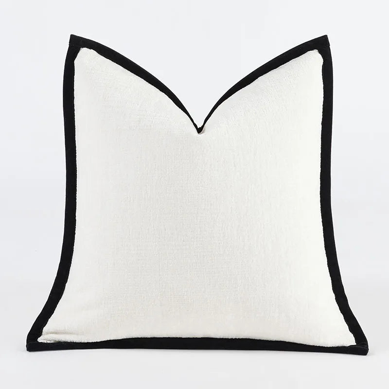 White Black Cushion Cover Jacquard Luxury Comfortable Pillow Covers Decorative for Sofa Chair Bed Home Room Decor Pillowcase