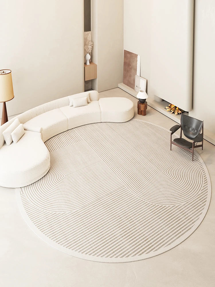 Cream Style Carpets for Living Room Thicken Plush Bedroom Decor Round Carpet Fluffy Soft Lounge Floor Mat Washable Cloakroom Rug