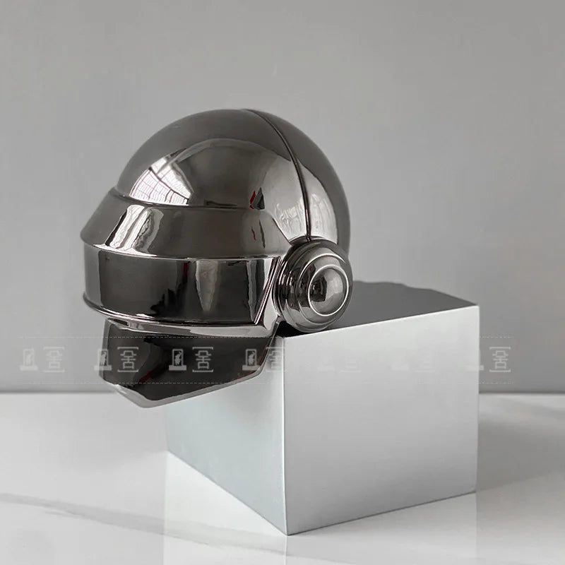 Helmet Electroplating Figurines Creative Art Aesthetic Luxury Ornaments Nordic Accessories Modern Sculptures Living Room