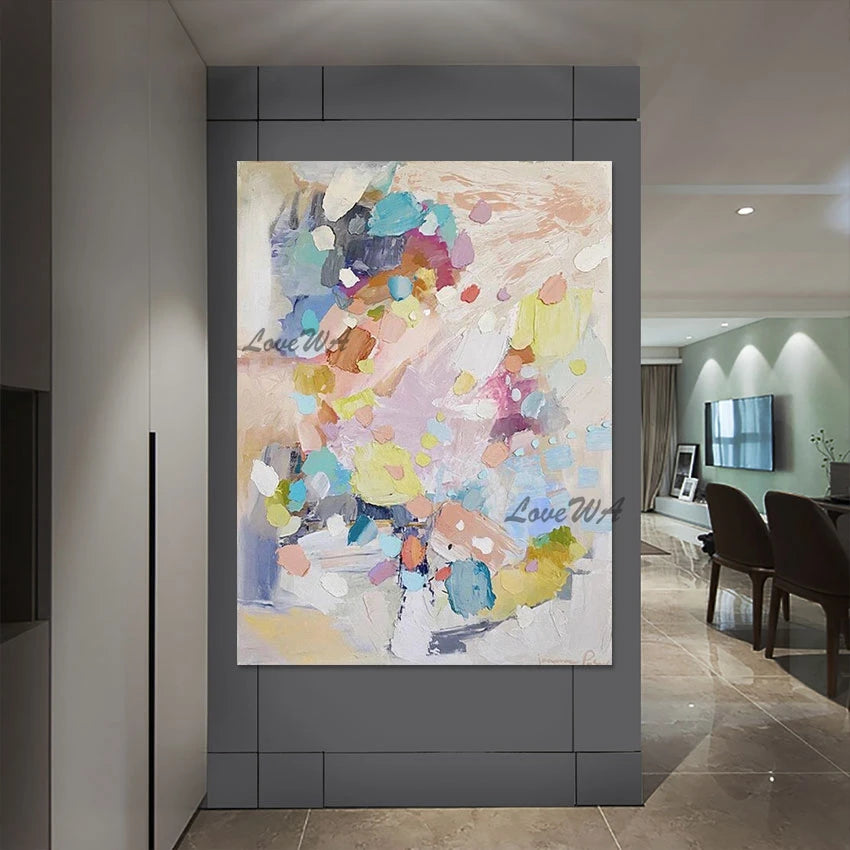 Colorful Design Art Textured Abstract Paintings, No Framed, Canvas Picture, Hot Selling, Living Room Interior Wall Decoration