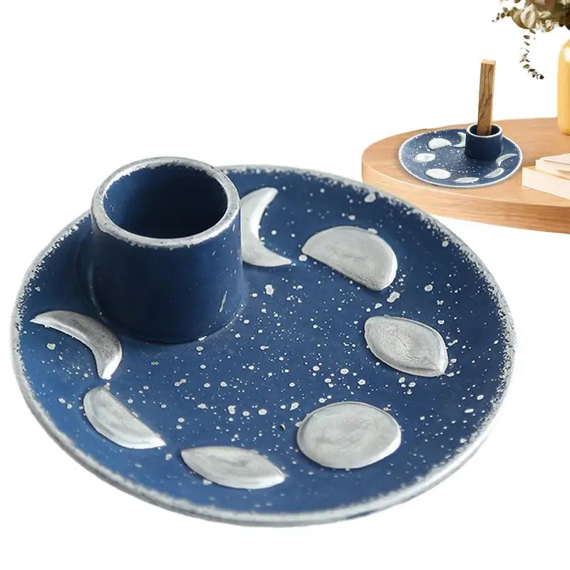 Sage Holder Ceramic Incense Burner Holder Stick Decorative Ash Catcher Tray Candle Holder Incense Burner Stick Holder Plate