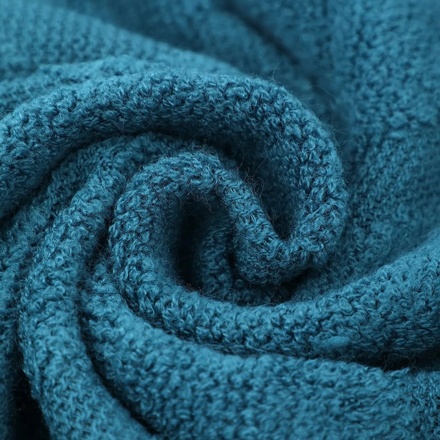 Fluffy Chunky Knitted Fringe Throw Blanket Lightweight Soft Cozy for Bed Sofa Chair Throw Blankets Gift Vintage Wave Blankets