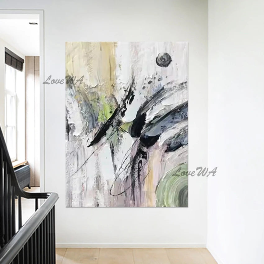 Pink Acrylic Design, Abstract Flowers Oil Paintings, Beautiful Floral Wall, Canvas Picture, No Framed, Art Gallery Showpiece