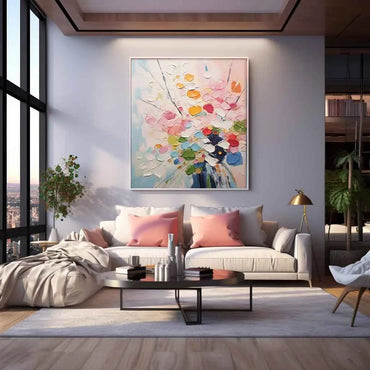 Dafeng Oil Painting Orignial Thick Texture Abstract Oil Painting on Canvas Wall Art Flower Picture For Home Decoration No Frame