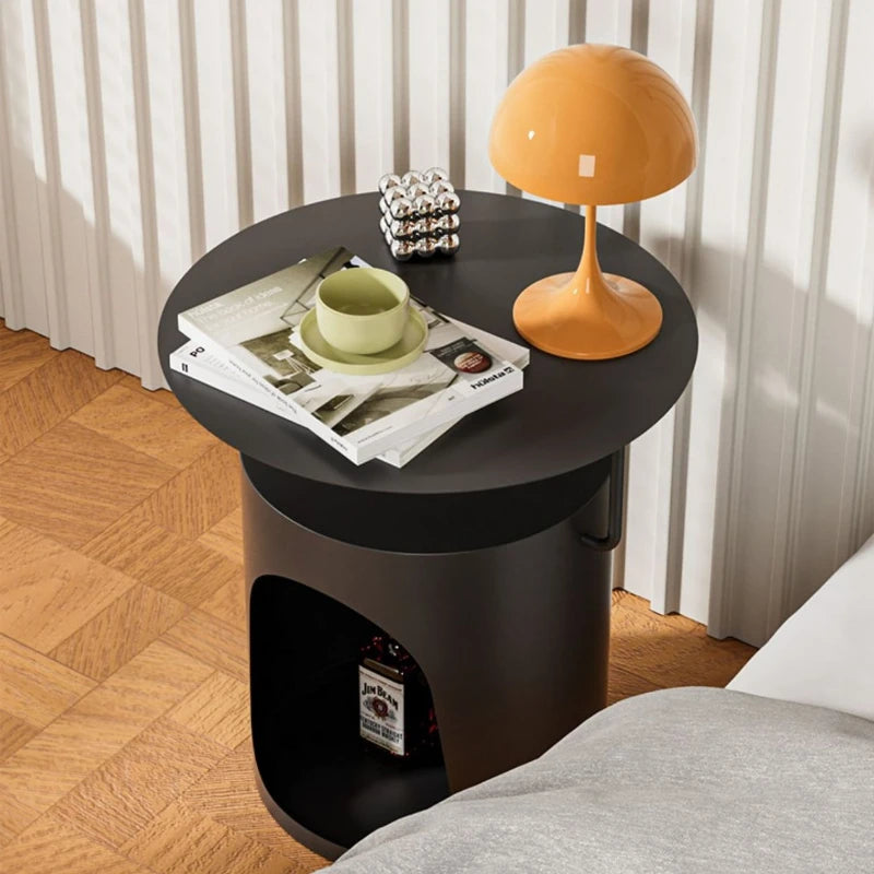 Luxurious Minimalist Iron Bedside Table with Pet Niche – view 4, modern home furniture