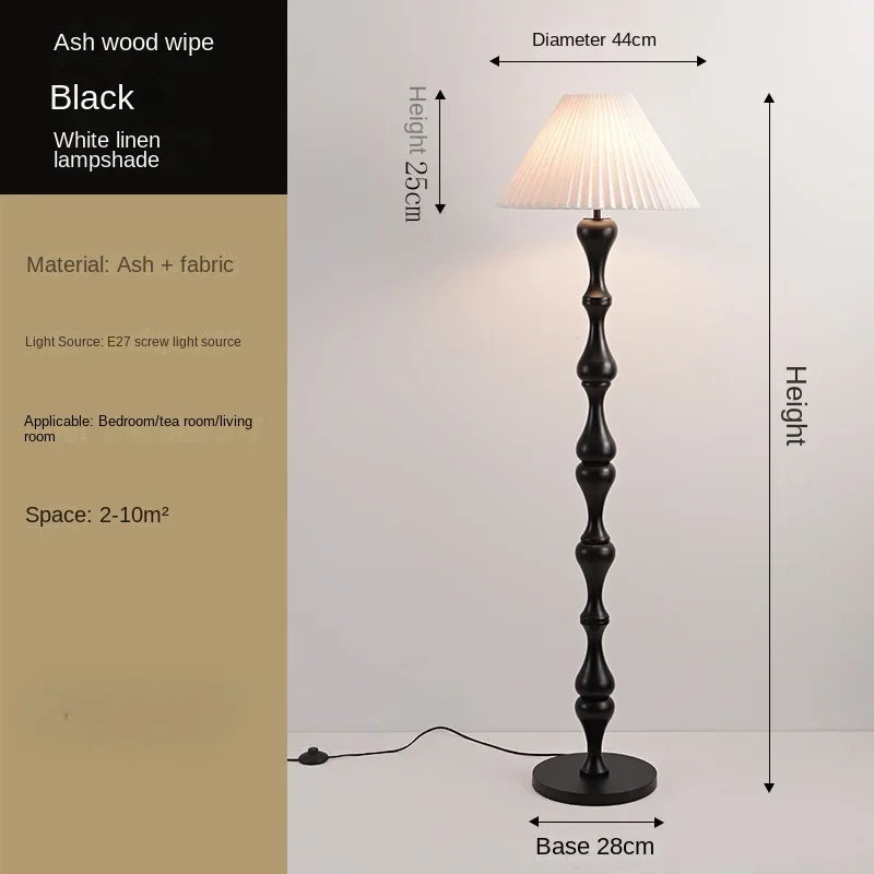 Chinese  Floor Lamp, Nordic Style, Classical Style, Living Room, Bedroom, Study, Bedside, Walnut Color, Luxury Solid Wood Lamp