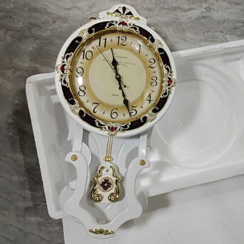 Wood Vintage Wall Clocks Silent Pendulum Clock Nordic Large Home Decor Watches Living Room Luxury Art Decoration Accessories