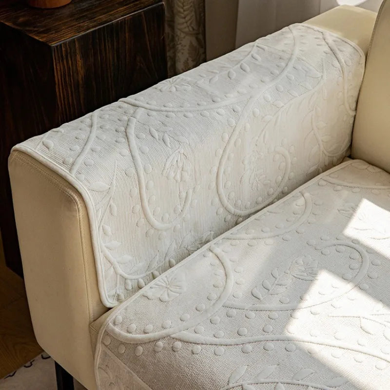 EIFLOY French Vintage Velvet  L Shape Sofa Cover, 3 Seater, Soft Plush Couch Slip Covers, Non Slip Quilted Furniture Protectors