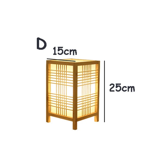 OUDELADI Warm bedside lamp Japanese-style Zen tea room lamps Bedroom tatami decor table lamps Living Room bamboo art desk lights