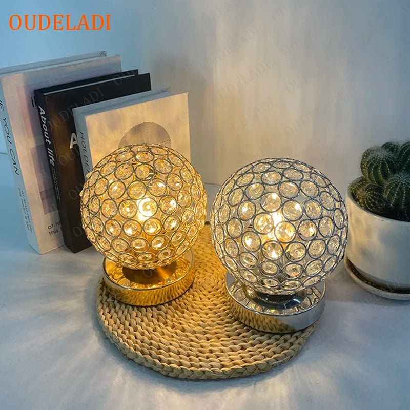 OUDELADI Modern Desktop Decoration Lighting fixtures E27 Crystal Table Lamp Parlor Bed Room Bedside Cabinet Desk lamp