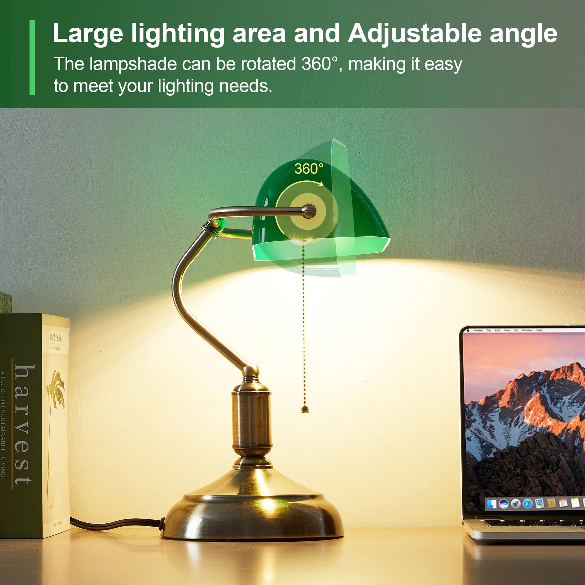 Modern bank desk lamp with US plug pull switch acrylic lampshade without light bulb very suitable for bedroom office and bank
