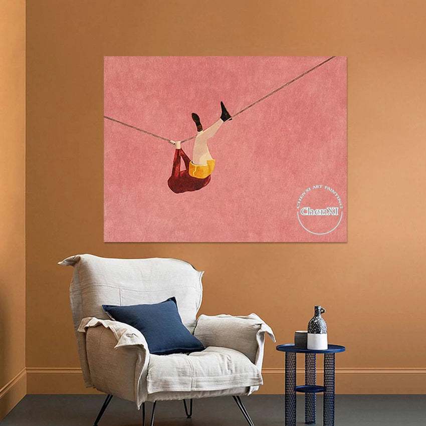 Contemporary Painting Abstract Figure Hand Drawing Design Wall Canvas Roll Art Crafts Frameless Modern Picture Home Decoration