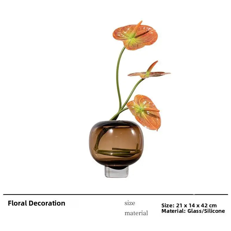 Carpenter 13-Light Luxury Glass Vase High-End Living Room Decorations with Pendulum for Flower Arranging Soft Decor Item