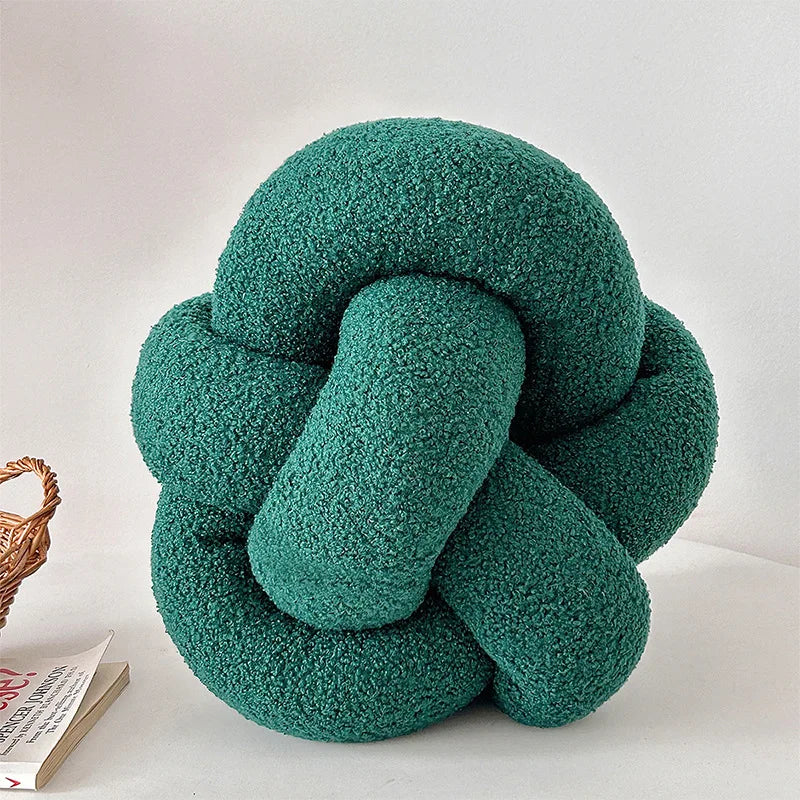 Knotted Ball Pillow Lamb Velvet Pillow Sofa Pillow Living Room Single-standed Octagonal Cushion Bed Backrest