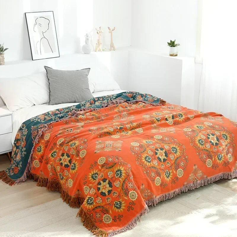 Japanese Cotton Double-sided Sofa Cover Throw Blanket For Bed Towel Cover Four Seasons General Quilt Bed Sheet Travel Blanket