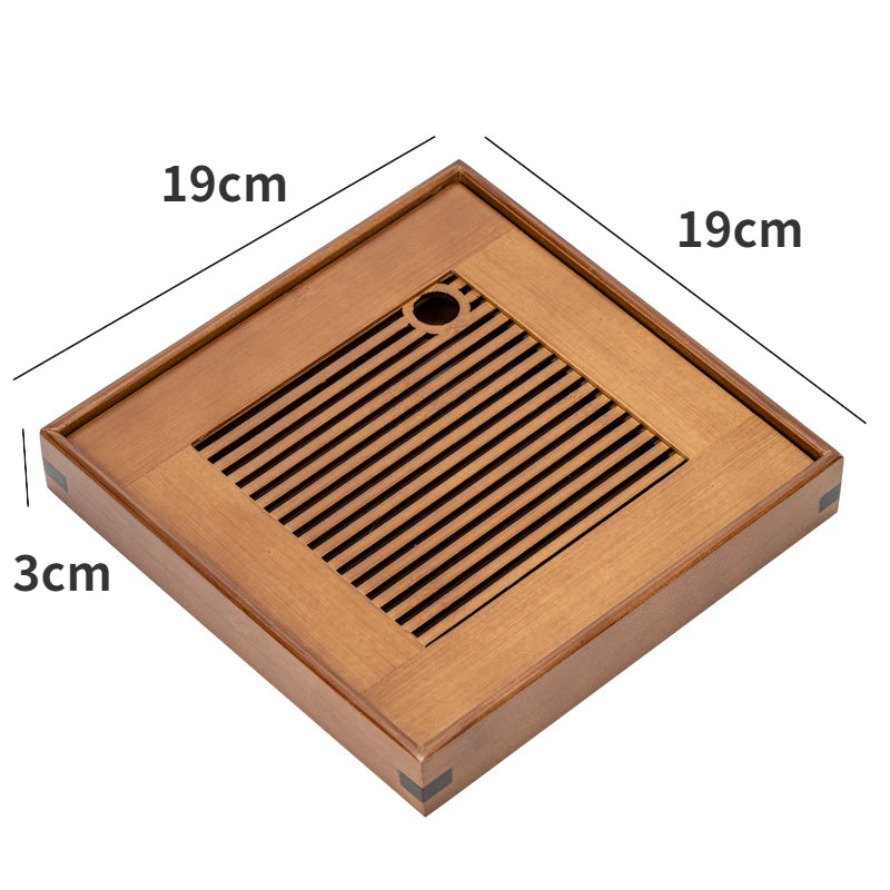 Modern Bamboo Tea Tray, Household Drain Tea Tray, Detachable Office Light Luxury Small Tea Tray, Dry Brewing Table