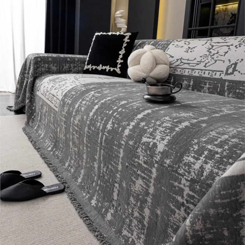 쿠션 커버 Sofa Covers Chenille Sofa Mats Throw Blankets Mats 2025 All-season Camping Picnic Blanket Color Block Sofa Cover Mats