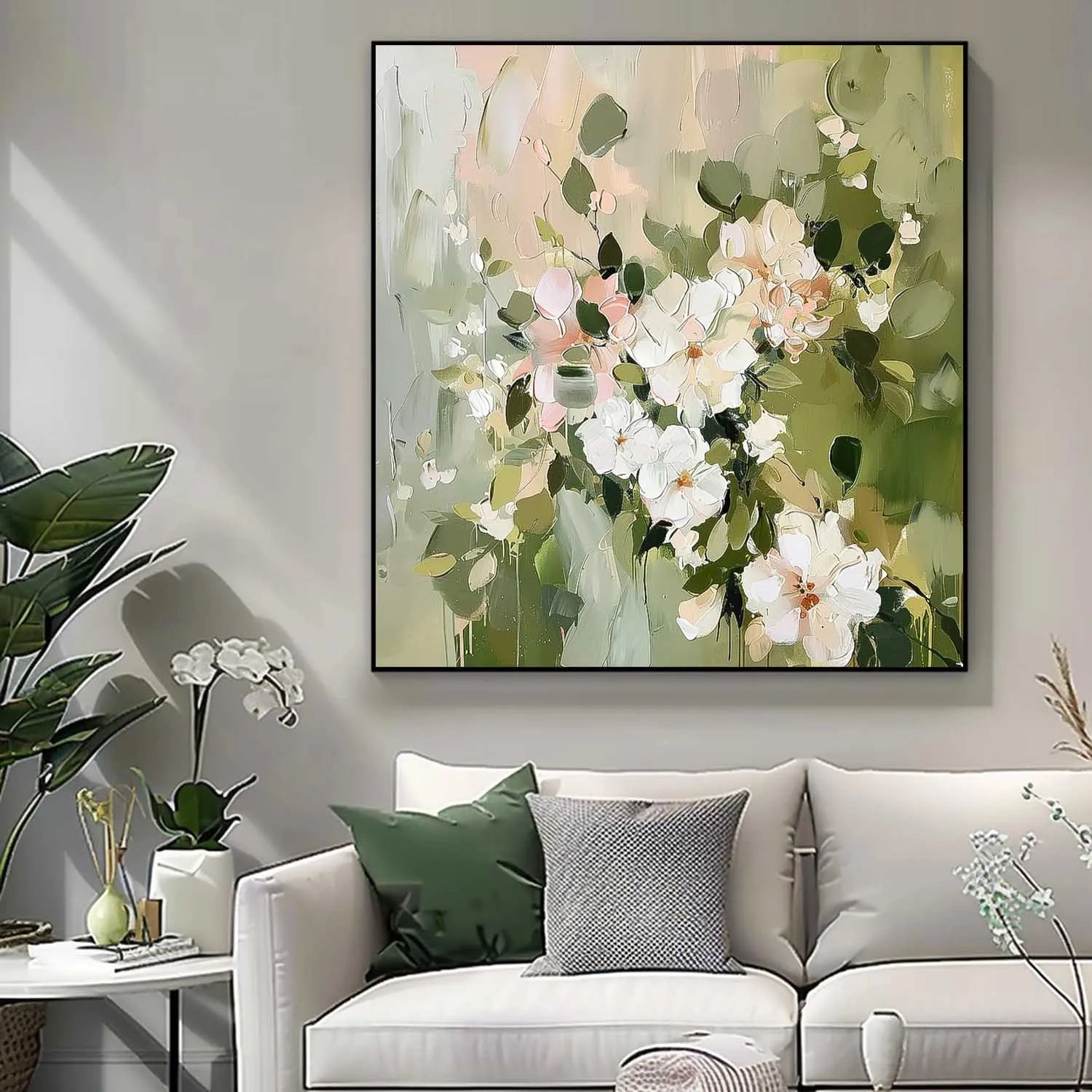 Thick Texture Flower Pic Hand Painted Modern Abstract Oil Painting On Canvas Wall Art  For Living Room Home Decoration No Frame