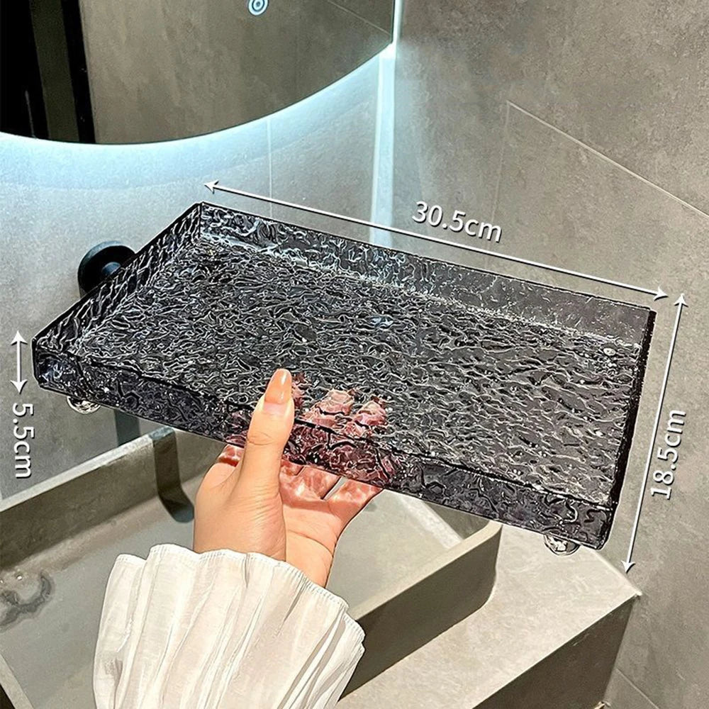 Multifunctional Luxury Acrylic Kitchen Storage Tray Bathroom Storage Rack Toilet Tray New Simple Water Corrugated Storage Box