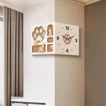 Silent Corner Wall Clock Modern Wall Watch Large Interior Watches Luxury Living Room Decor Elegant Home Decoration Home Decor