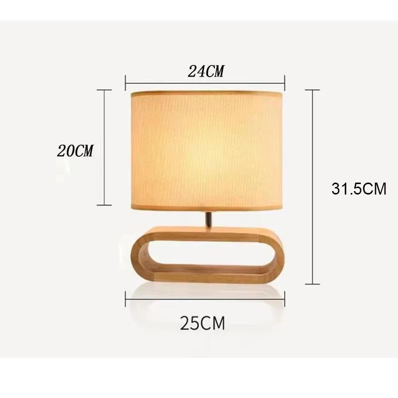 OUDELADI Robot Shape Wooden Table Lamp Modern Cloth Art Wood Desk Table Lamp Decor Luminaires Parlor Study Bedroom Night Light