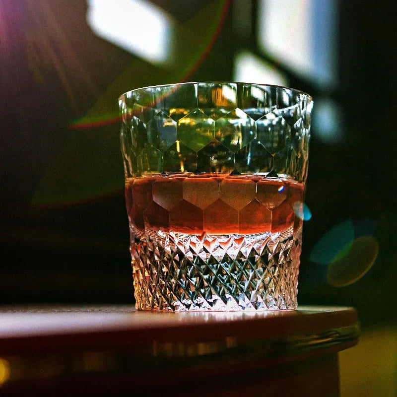 Wine Glasses Luxe Handmade Chrysanthemum Glass Wine Set Edo Kiriko Whisky Glass Japanese Carved Wedding Wine Glasses Vintage Cup