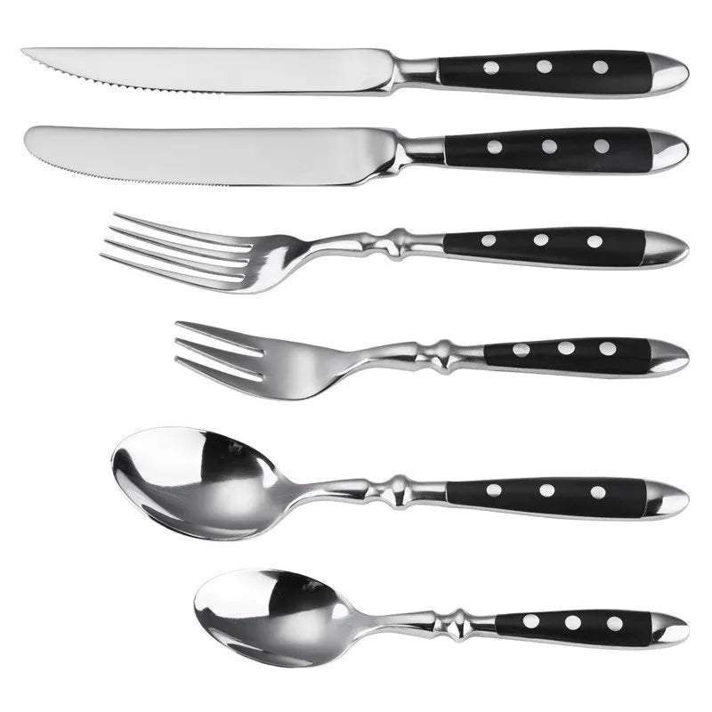 Classic Elegant Stainless Steel Cutlery Set Fork Spoon Knife Full  Dinning Fork Steak Knife Teaspoon Creative Dinnerware Set