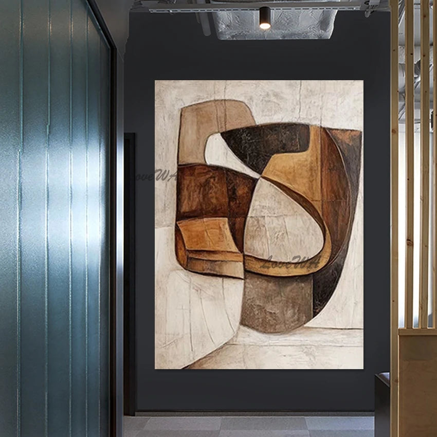 Modern Style Picture,Original Hand-painted Art Canvas Wall Frameless, The Composition Is Clever Design Abstract Oil Paintings