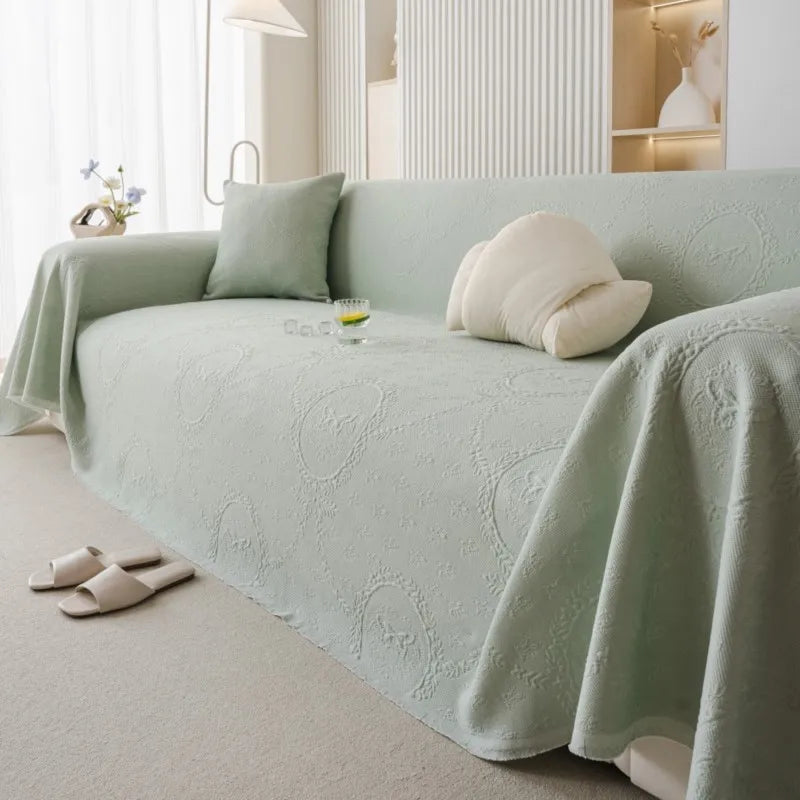 All-Season Universal Ice silk Butterfly Couch Camping Blanket Vintage Bamboo Fiber Solid Sofa Cover Full Coverage Non-Slip Couch