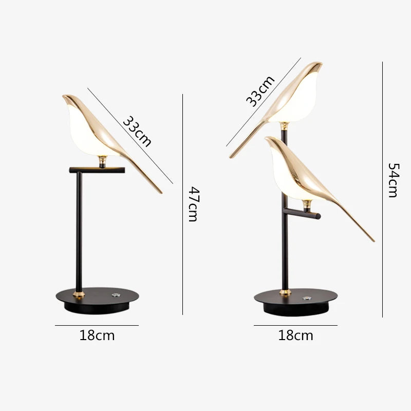 OUDELADI LED table lamp Magpie bird model Reading lamp bedroom bedside living room floor lamp home decor study desk light