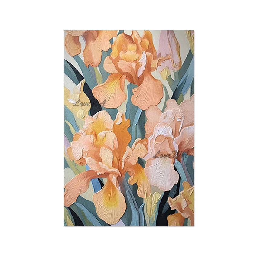 Beautiful Handmade Flowers Canvas Abstract Paintings, Natural Scenery Picture, Acrylic Textured Art Wall, Frameless Artwork