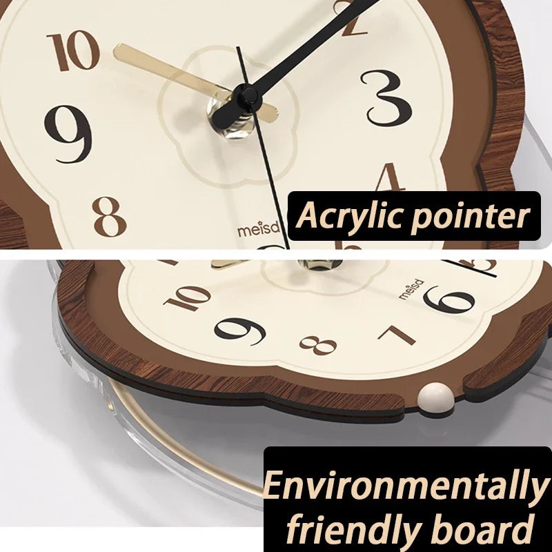 LED Lights Vintage Wall Clocks Pendulum Modern Living Room Wall Clock Pendulum Creative Brief Watch Stylish Art Watches Design