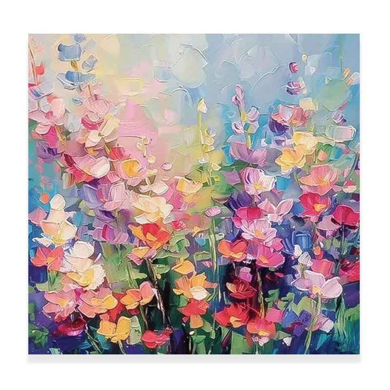Thick Texture Flower Pic Hand Painted Modern Abstract Oil Painting On Canvas Wall Art  For Living Room Home Decoration No Frame