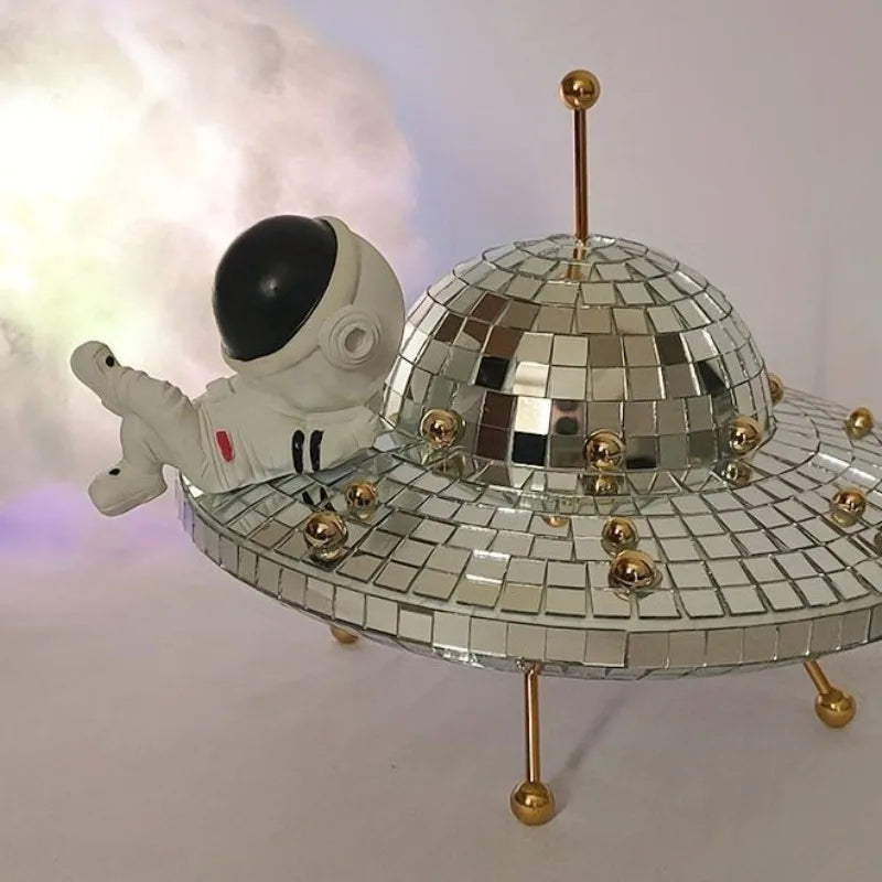 Disco Ball UFO Ornaments Miniature Creative Sculptures Elegant Retro Ornaments Aesthetic Table Accessories Home Decorations