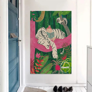 Beautiful Abstract Figure Art Paintings Modern Decoration Wall Frameless Cute Animal Landscape Picture Canvas Handmade Artwork