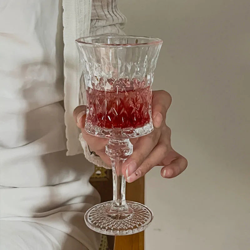 Artwork 190ml/270ml Collection Level Handmade Red Wine Glass Embossed Crystal Burgundy Bordeaux Goblet Tasting Cup copas de vino