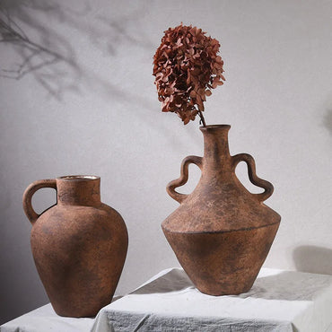Ceramic vases, vintage vintage rough pottery art flower arrangement vases, home ornaments, earthenware jars