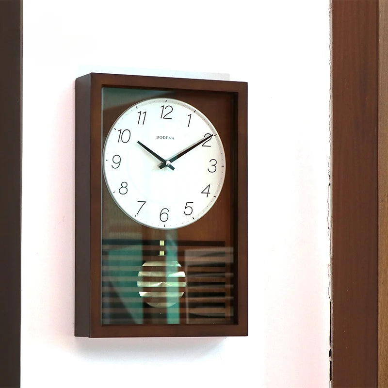 Wood Retro Wall Clock Living Room Pendulum Clocks Vintage Art Watches Rectangle Creative Desk Watch Room Design Home Decoration