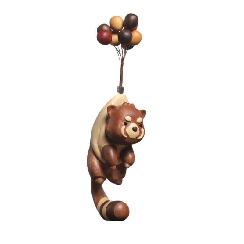 Wooden Ornaments Creative Magnetic Attraction Bear Figurines Room Miniature Desk Accessories Modern Home Decorations Funny Gifts
